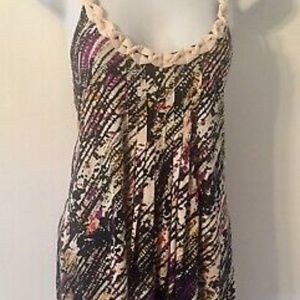 Silence + Noise Small Navy Blue Multicolor Tank